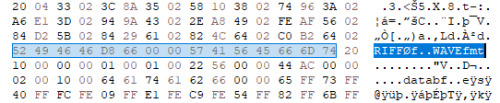 Hex dump showing file headers